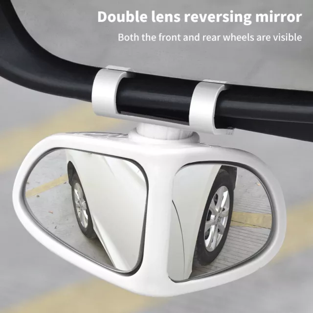 Car Blind Spot Mirror 1 Pair Front Wheel Auxiliary Rearview Double-Sided Mirror_ 2