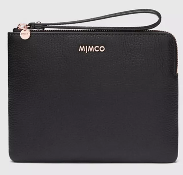 MIMCO BLACK WALLET Long Fold Bliss BNWT Rose Gold Hardware Dust