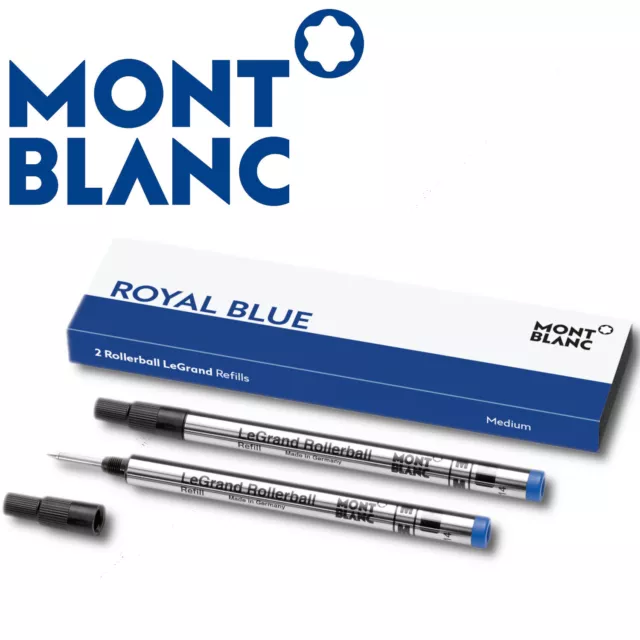 MontBlanc LeGrand Tintenroller Mine Rollerball M Pacific Blue Blau 2 Stück