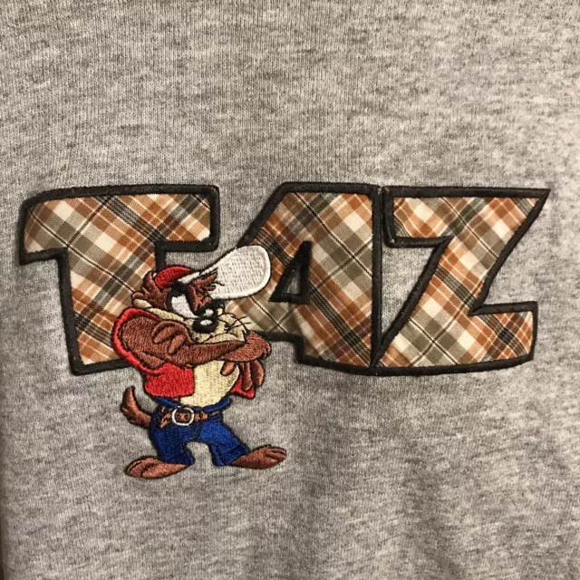 Looney Tunes Taz Tasmanian Devil Sweatshirt Vintage Made In Usa Xl Gray