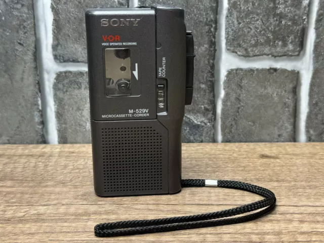 Sony M-529V Handheld Microcassette Recorder - Black, Tested Working Nice Look!