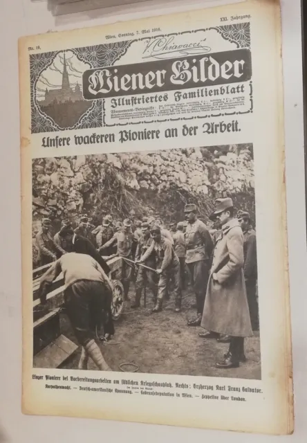 rivista WIENER BILDER wien 19 1916 karl franz salvator krieg asburgo