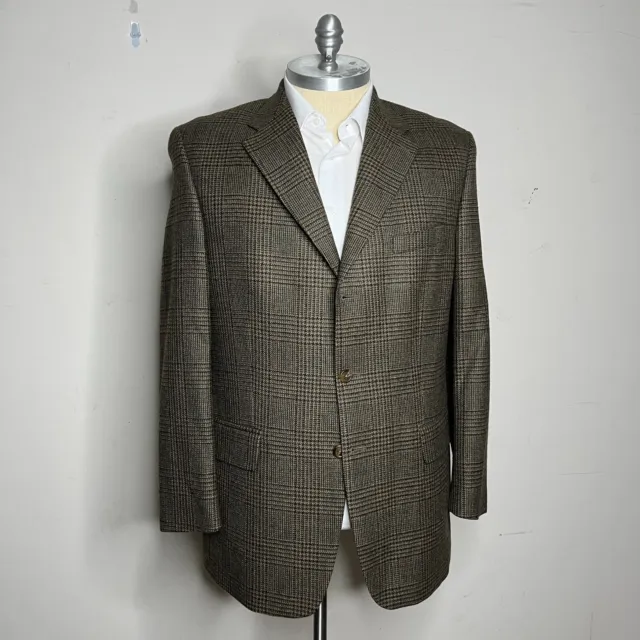 Chaps by Ralph Lauren Blazer Mens Brown Check Wool Size 44L