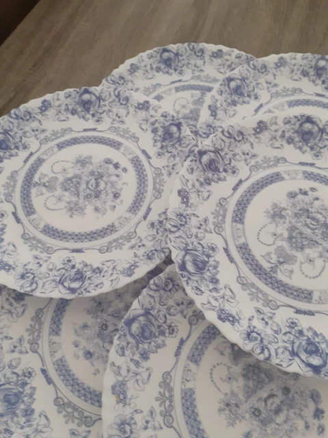 9 GRANDE ASSIETTE DE SERVICE Bleu VINTAGE ARCOPAL HONORINE 27.5 Cm EUR