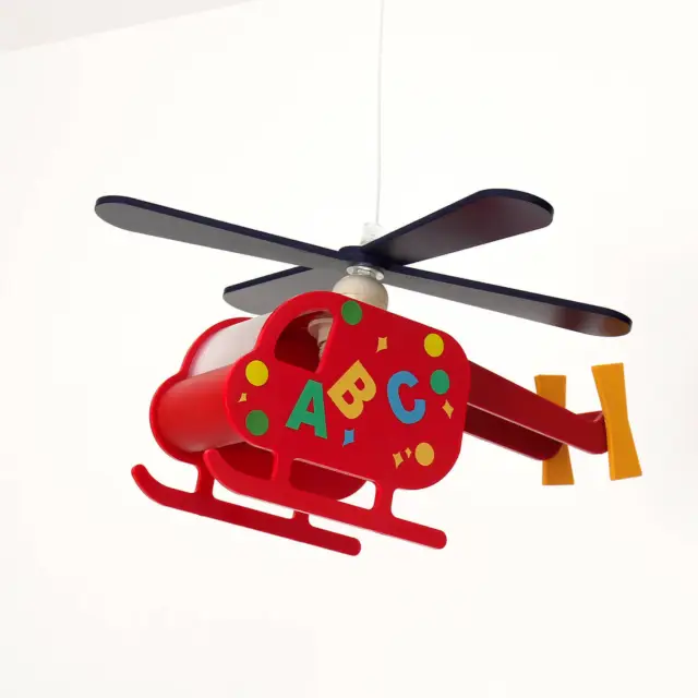 Colorida lámpara para niños helicóptero lámpara de techo helicóptero niño niña lámpara
