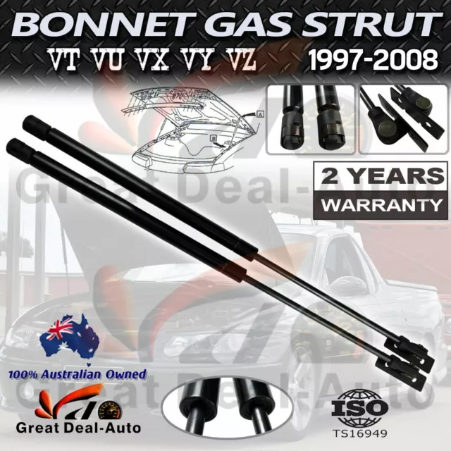 Pair Bonnet Gas Struts for Holden Commodore VZ VT VX VY VU Calais Statesmen NEW