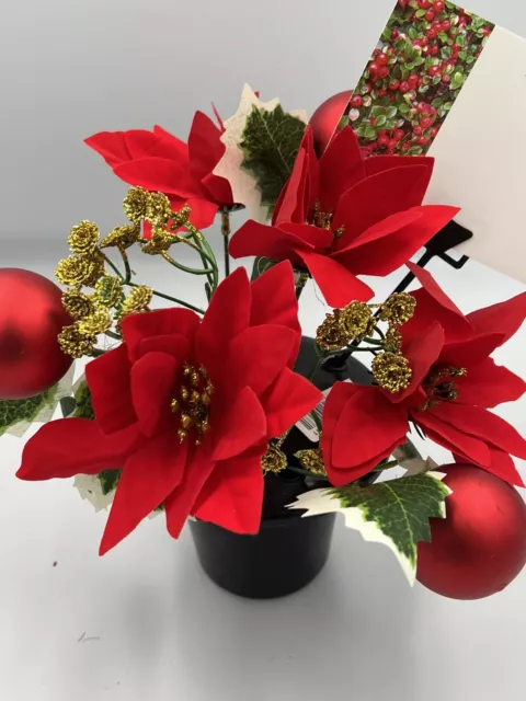 Quality Artificial Christmas  Arrangement Grave vase / Memorial / Crem Pot 2