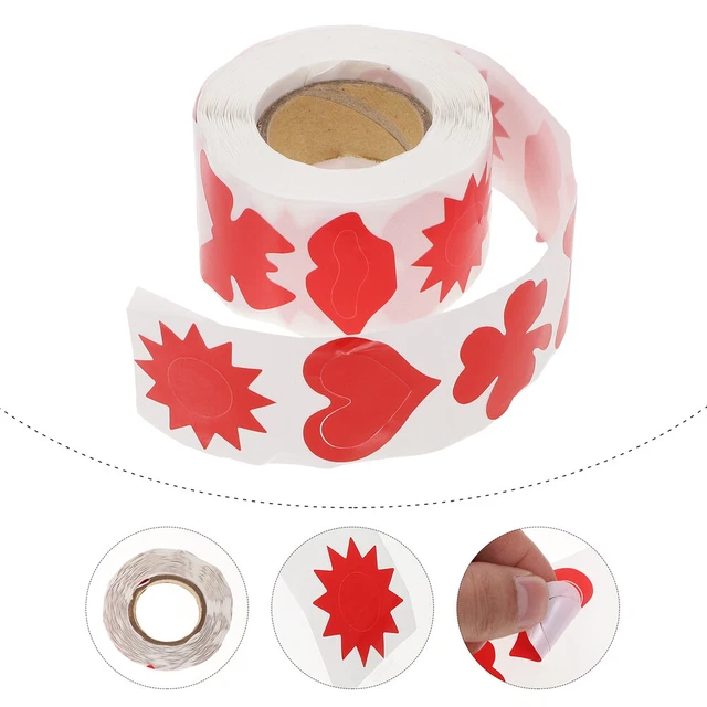 500 Pcs Tanning Heart Stickers Tanning Stickers Red Tags Multipurpose