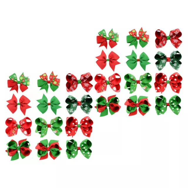 24 Pcs Christmas Barrettes Party Favor Gifts Hair Clips Bow Tie