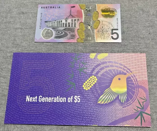 2016 "Next Generation Folder" with $5 AA16 "First Prefix" polymer note - UNC.