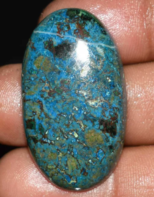 62 Ct 100% Natural Oval Cabochon Loose Designer Blue Azurite Gemstone PA22-25