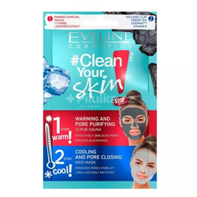 Eveline Clean Your Skin Face Mask Warming & Purifying and Cooling & Pore Clos...