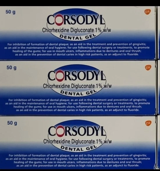 Lote de 3x gel dental enfermedad de las encías corsodilo úlceras bucales y tratamiento de la gingivitis