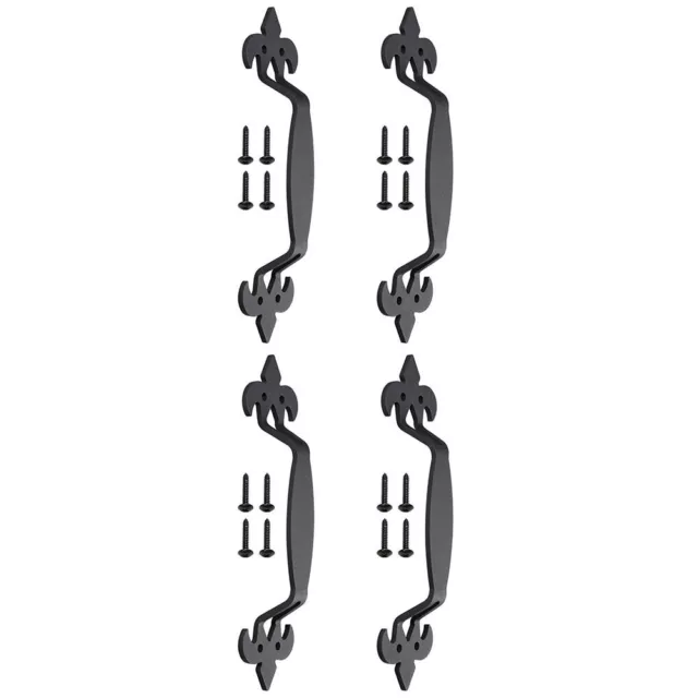 4x 11" Sliding Barn Door Handle Vintage Cast Iron Farmhouse Pull Gate Cabinet 2