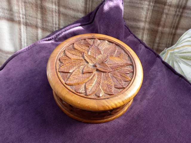 Pretty Vintage Indian Wooden Spice Box