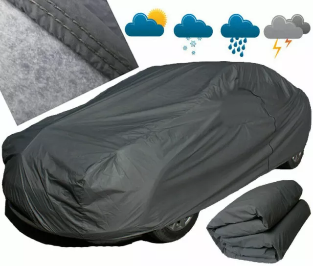 Waterproof Car Cover 2 Layer Heavy Duty Cotton Lined UV Protection - Size Small 2