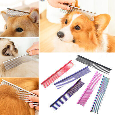 Pet Dog Puppy Cat Comb Brush Stainless Steel Hair Trimmer Grooming Flea Comb US