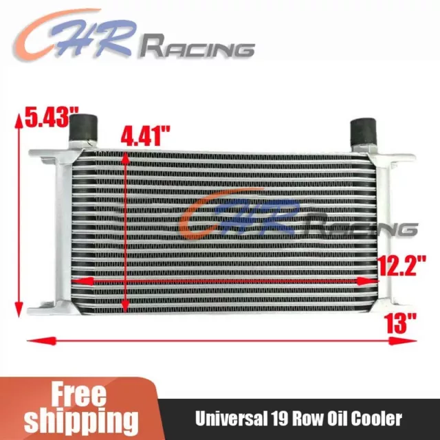 Silver Universal 248mm 15 Row Oil Cooler AN-10 Aluminum Engine Transmission 10AN