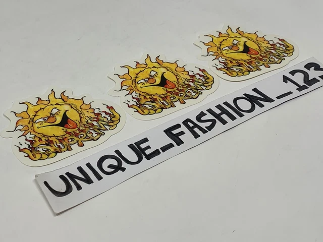 SUPREME SUN STICKER Skateboard Vinyl Bogo Fire Yellow Authentic