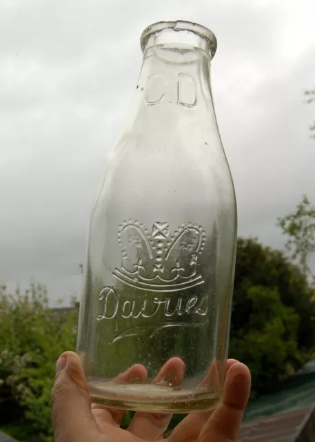 milk bottle : lovely early CROWN DAIRIES ( Aberdeen ) : dairy quart