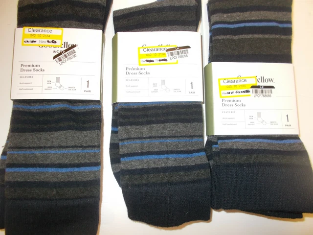 Lot of 3 NEW Pairs Mens Goodfellow Premium Dress Socks Men's 6-12 gray and navy