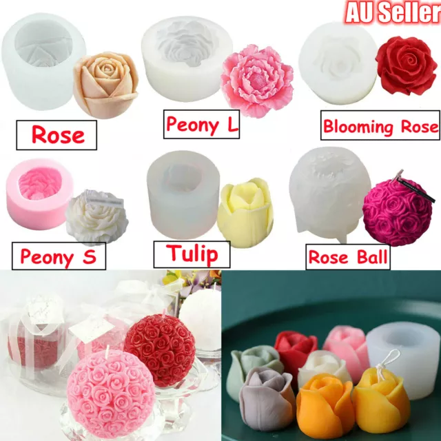 Silicone Flower Aromatherapy Soap Wax Candle Mold Making Resin Moulds DIY Crafts