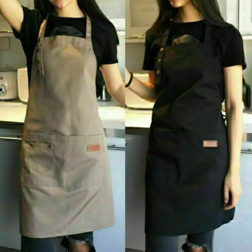 New Waterproof Anti-Oil Apron Restaurant Cooking Chef BBQ Bib Kitchen Black Red