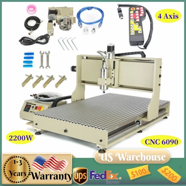 2200W VFD CNC 6090 4 Axis Router Engraver Engraving Milling Cutting Machine USB