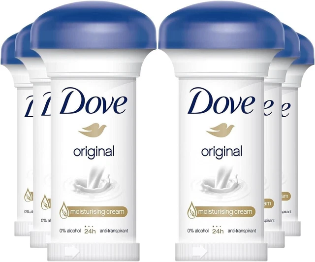 DOVE ORIGINAL CREAM AntiPerspirant Deodorant Stick 50ml (PACK OF 6) £