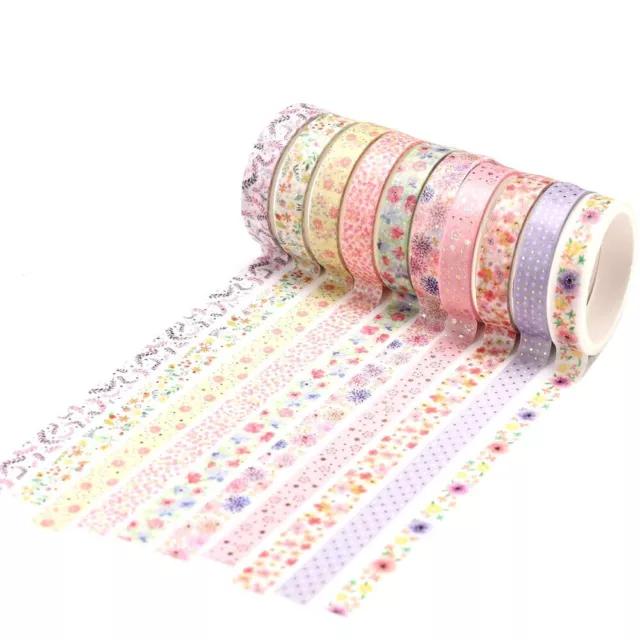 YUBX Skinny Gold Washi Tape Set Foil Decorative Tape for Scrapbooking