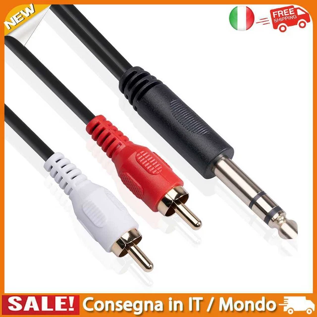 IT Dual RCA to 1/4 TRS Audio Cable 6.35mm Stereo to 2 RCA Phono Male Y Cable 1.5