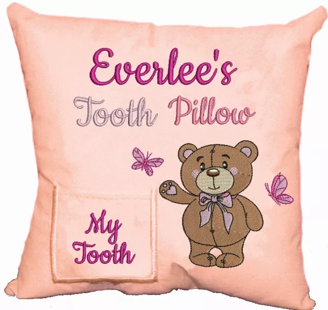 Kids Tooth Fairy Pillow | Personalised | Night Moon Teddy Bear |  1st Name FREE 3