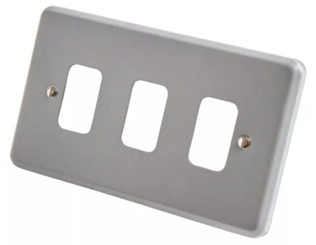 MK Grid/Metalclad Plus - K3493 ALM - 3 Module Switch Plate