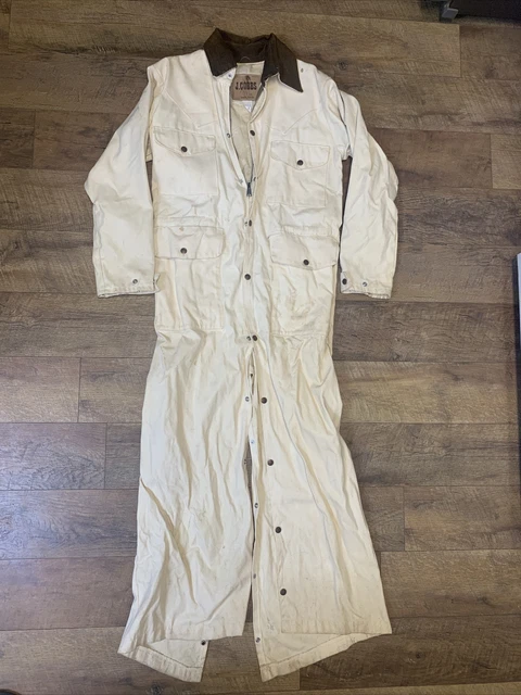J Cobbs Duster Mens small USA Natural Cotton Cowboy Coverall Western Drover