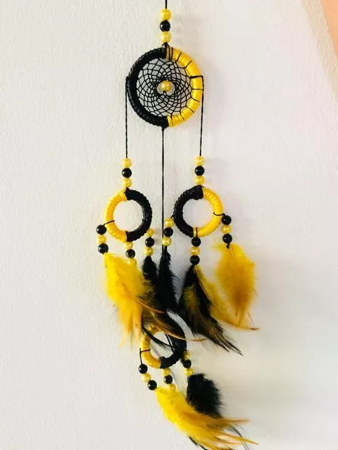 Handmade Beauty Dream Catcher Feather Wall Car Hanging Room Decor Gift Yellow