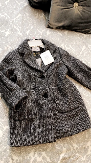 Cappotto Di Lana A Spina Di Pesce Zara Manteco Lana Età 8 Anni Nuovo Con Etichette
