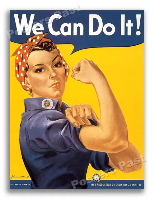 “We Can Do It!” Rosie the Riveter Vintage Style 1943 World War 2 Poster - 18x24