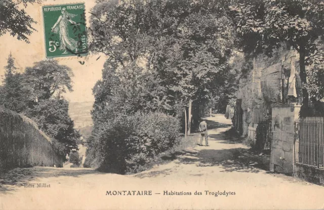 Cpa 60 Montataire Habitation Des Troglodytes