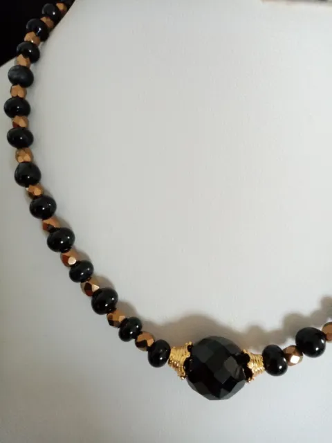 Schmuck Halskette Perlenkette mit  ca. 100 Jahre  alten böhmischen Perlen  44 cm 2
