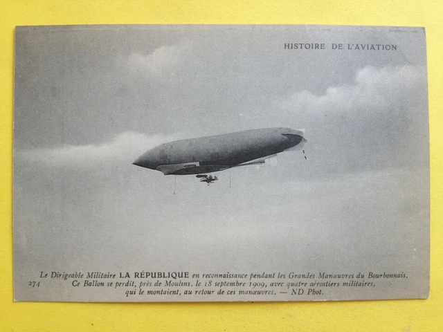 CPA AVIATION - Aérostation Militaire - le Dirigeable  PATRIE