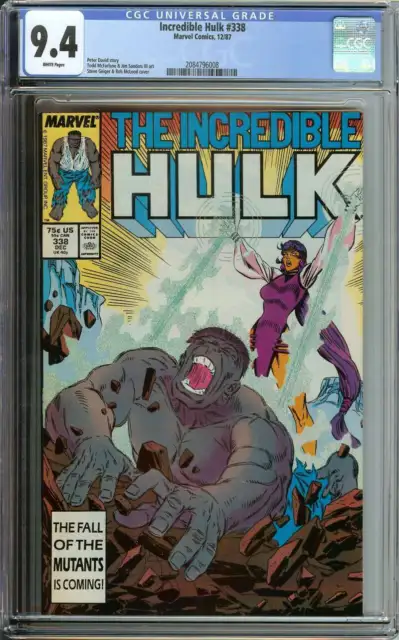 Incredible Hulk #338 Cgc 9.4 White Pages // Steve Geiger & Bob Mcleod Cover Art