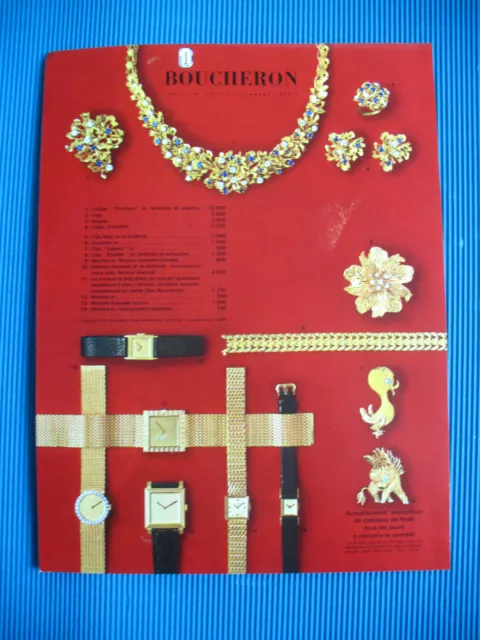 Publicite De Presse Boucheron Montres Bijoux Horlogerie French Ad 1966