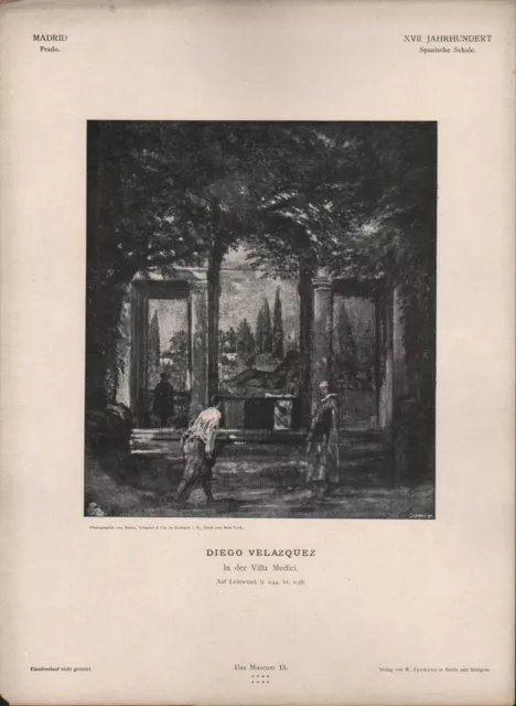 MADRID, Lithografie: XVII. Jh Span. Schule In der Villa Medici. Diego Velazquez