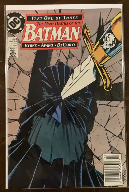Batman #433 VF/NM 9.0 NEWSSTAND DC COMICS 1989 THE MANY DEATHS OF BATMAN PART 1
