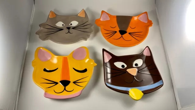 Frisky Business Cat Plates (Set Of 4) Original Box