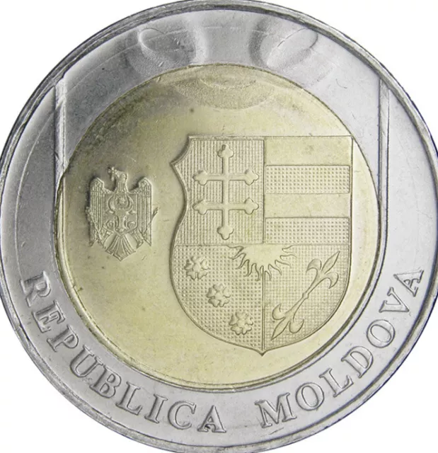 Moldawien Münze 10 Lei 2018 UNC aus Rolle Stierkopf Tierschild Arme