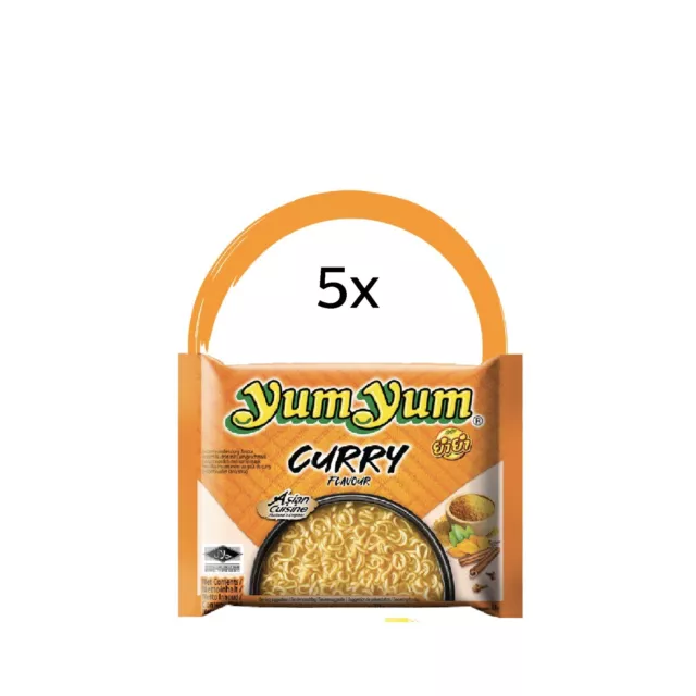 5 PEZZI - zuppa di pasta istantanea Yum Yum zuppa di pasta CURRY - 5x 60 g