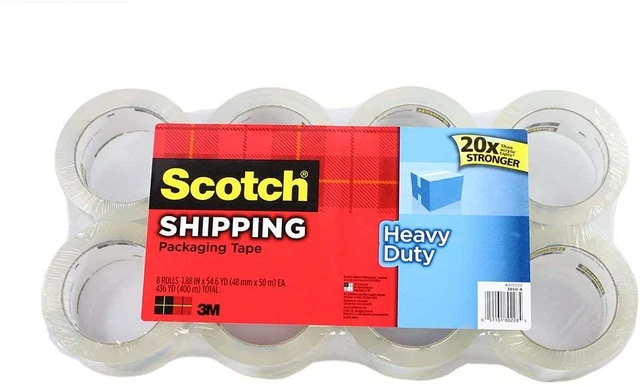 Scotch Heavy Duty Shipping Packaging Tape, 1.88 Inches x 54.6 Yards 16 Rolls 400