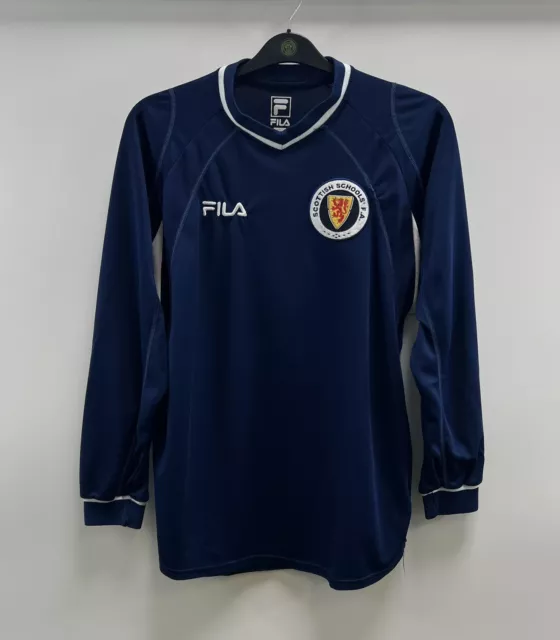 Schottland Scottish School L/S Heim Fußball Shirt 2000/02 Erwachsene große Fila E817