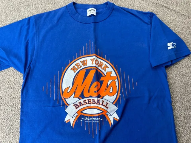 New York Mets Shirt Starter Blue Orange Baseball jersey jacket hat 90s VTG